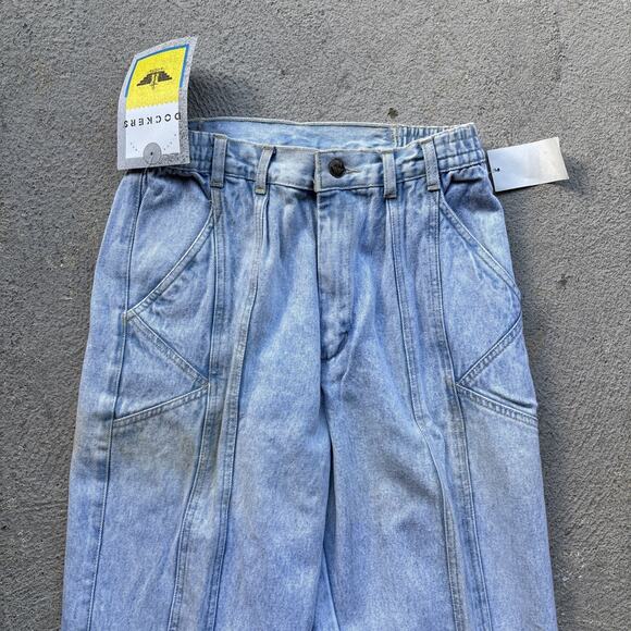 Deadstock 90s Dockers Jeans 28x30 Pleated Denim Levi’s Baggy Acid Wash Vintage - Picture 3 of 14